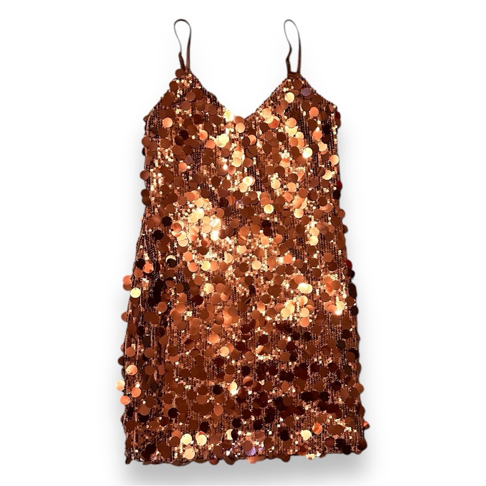 Small copper Selfie Leslie party dress